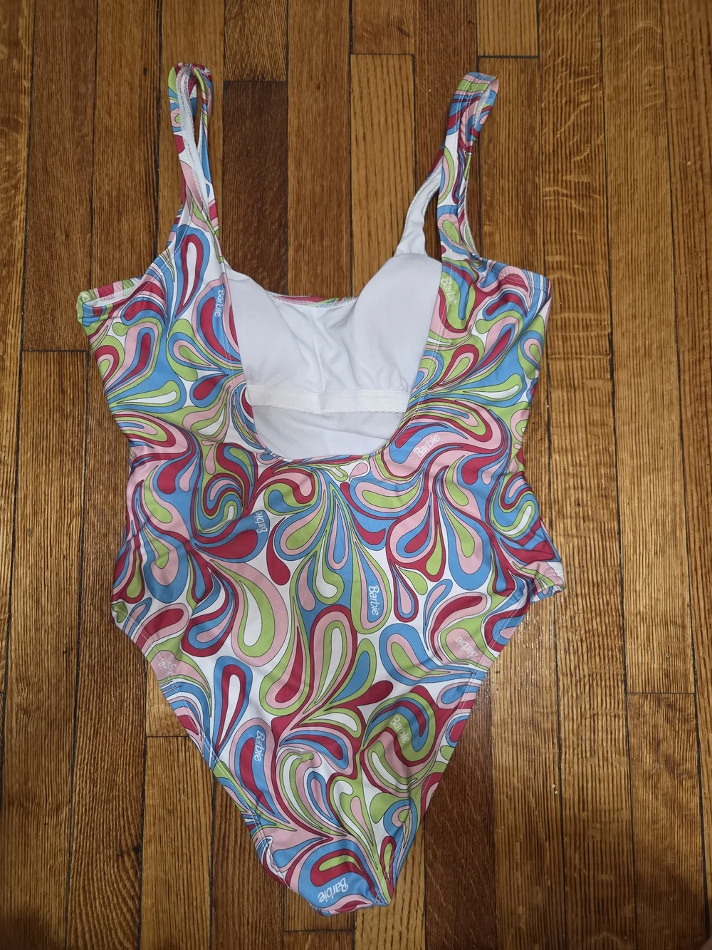 Barbie Pink Blue Green Swirl One-Piece Swimsuit